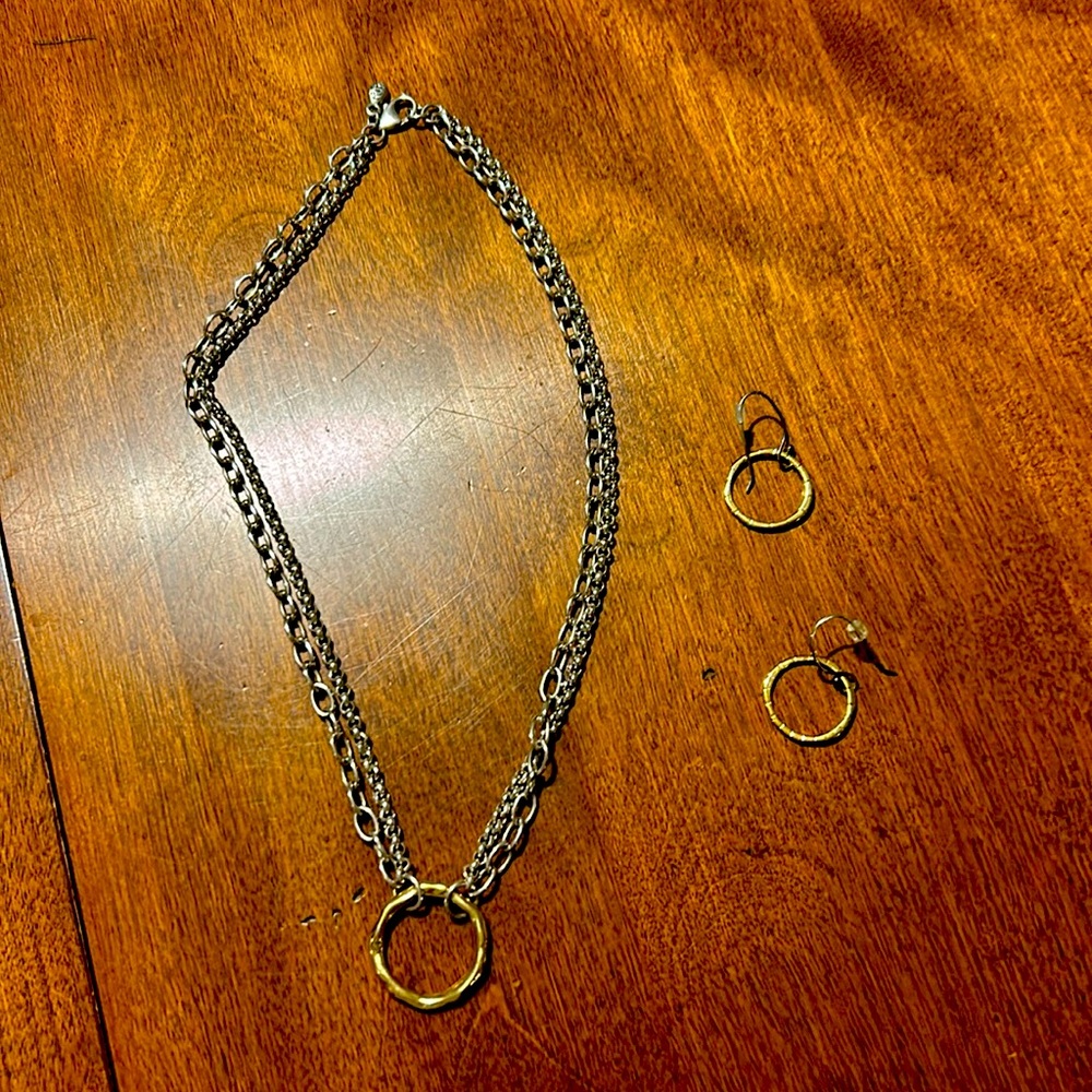 Rebecca McNerney Sterling & Gold Necklace & Earrings